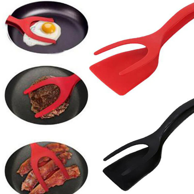 2 in 1 Grip and Flip Tongs Egg Spatula 