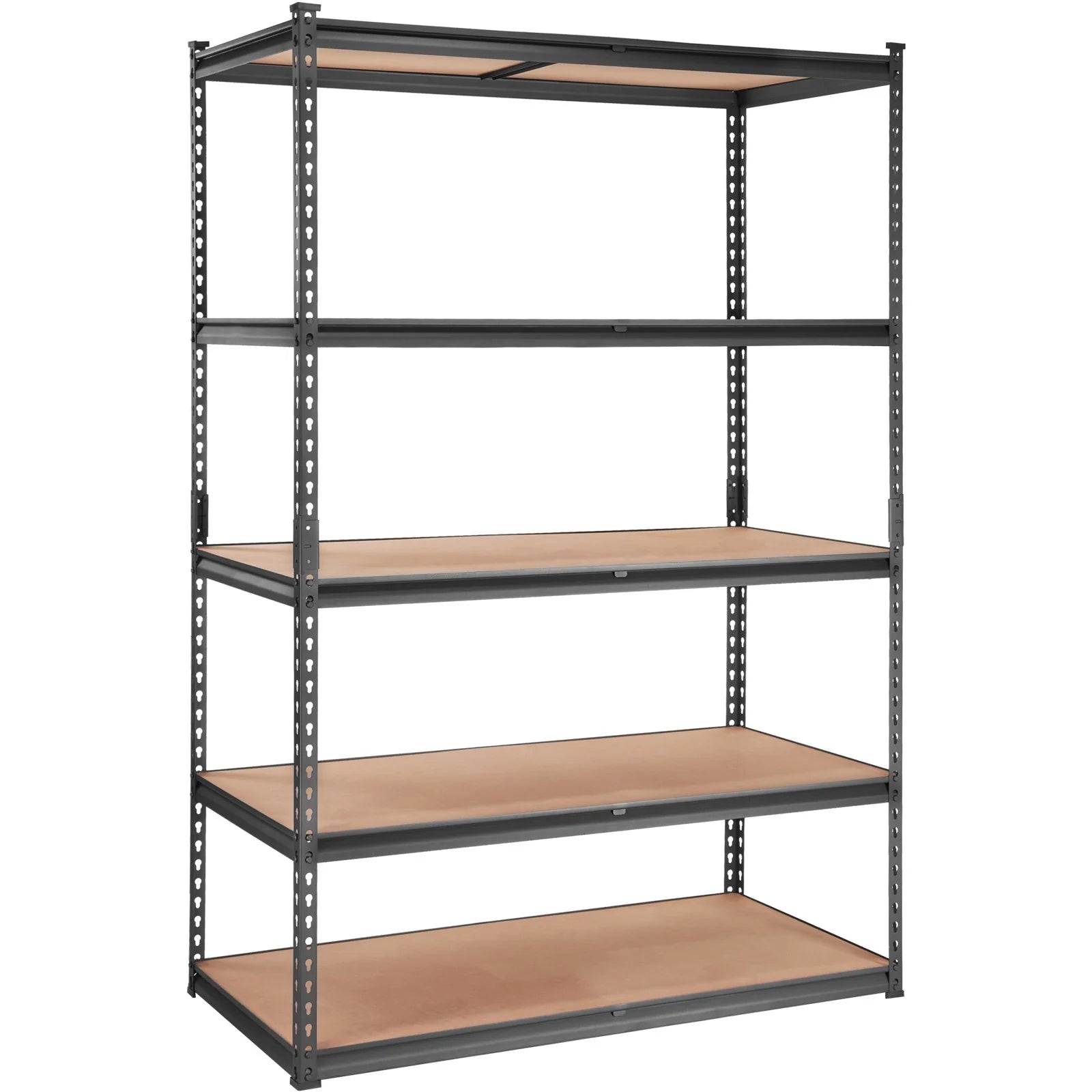 VEVOR Storage Shelving Unit, 5-Tier Adjustable, 2000 Lbs Capacity, Heavy Duty Garage Shelves Metal Organizer Utility Rack, Black, 48 L X 24 W X 72 H for Kitchen Pantry Basement Bathroom Laundry