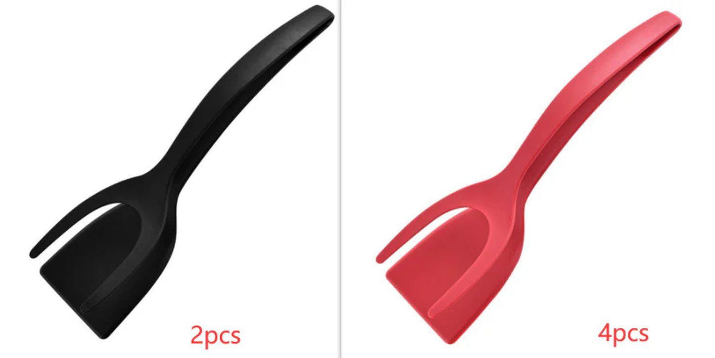 2 in 1 Grip and Flip Tongs Egg Spatula 